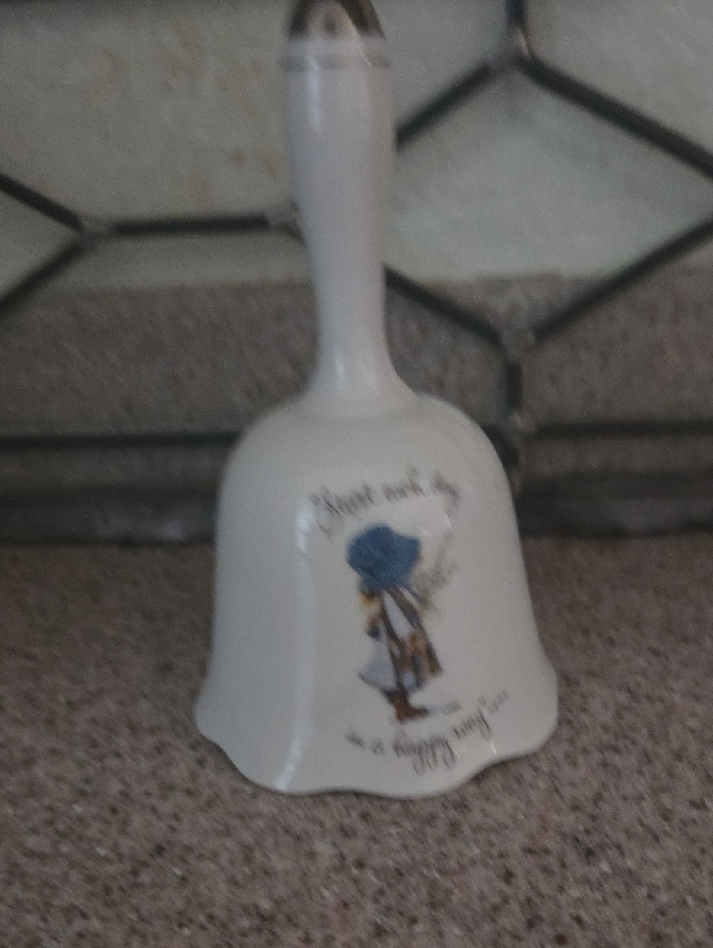 Lenox White Porcelain Bell with Blue Accent